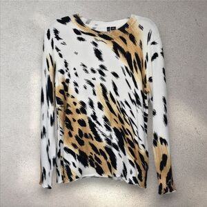 Ethyl Animal Print Sweater Size Large